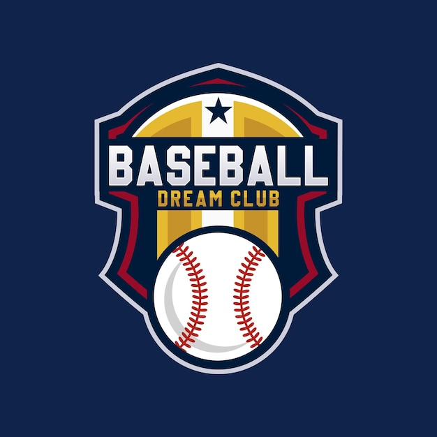 Diseño de logotipo de plantilla de béisbol profesional moderno para un club de béisbol