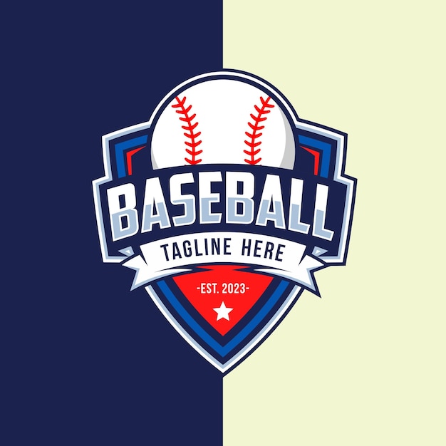 Diseño de logotipo de plantilla de béisbol profesional moderno para un club de béisbol
