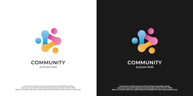 Diseño de logotipo de plantilla de comunidad creativa.