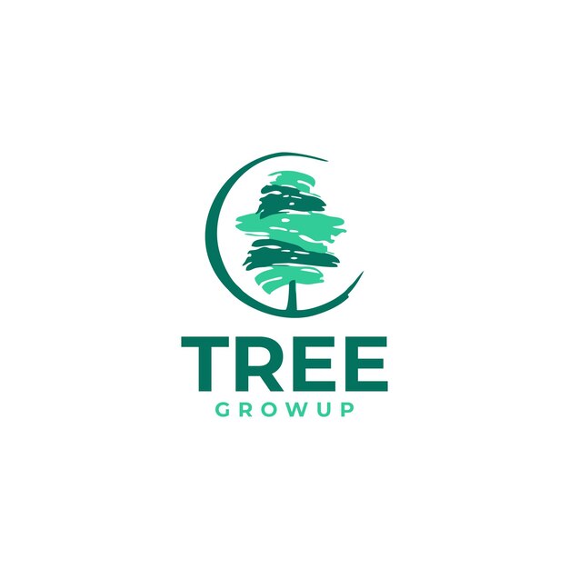 Diseño de logotipo de plantilla de concepto de icono de árbol