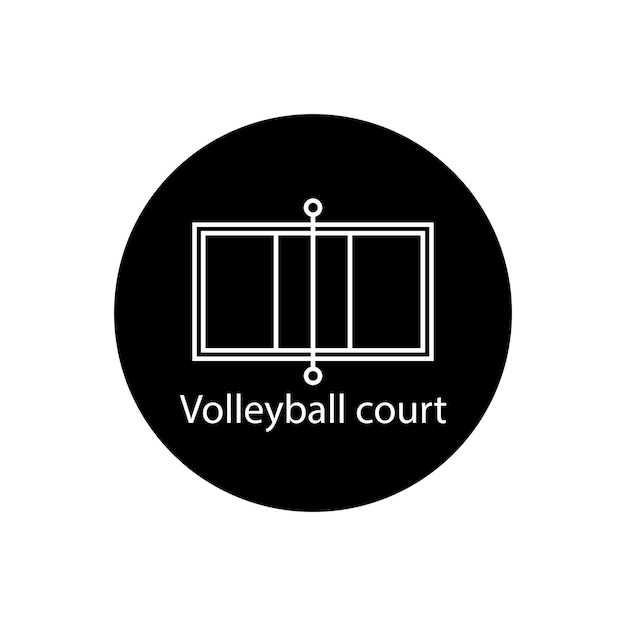 diseño de logotipo de la plantilla de la ilustración del icono vectorial de la cancha de voleibol