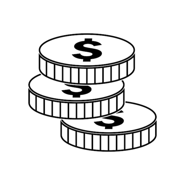 diseño de logotipo de la plantilla de ilustración del vector de moneda de dólar