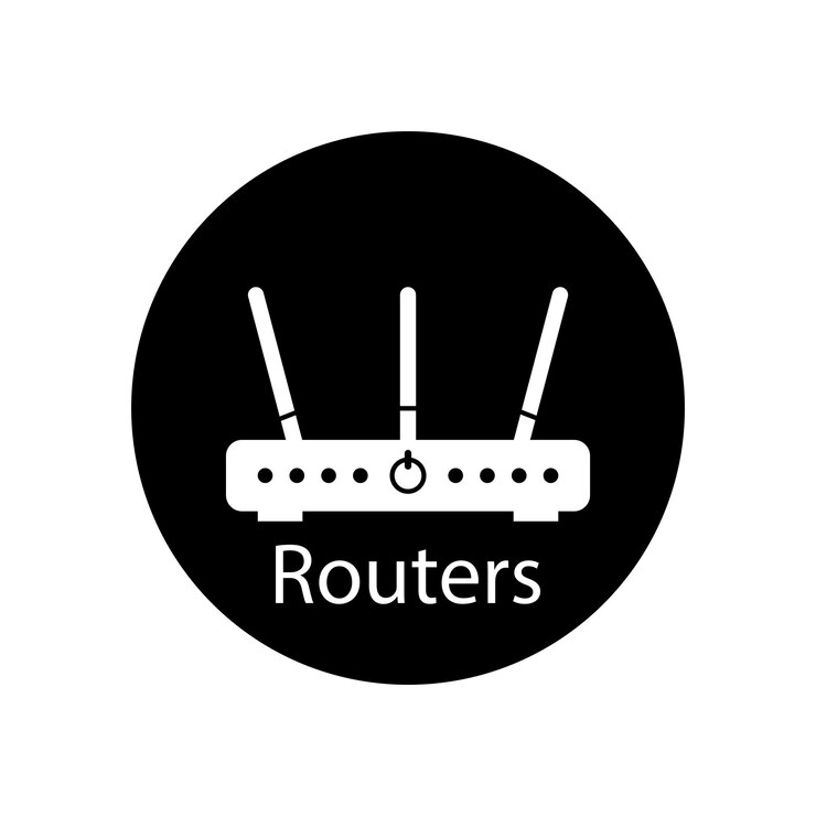 Vector diseño del logotipo de la plantilla de ilustración vectorial del icono del router