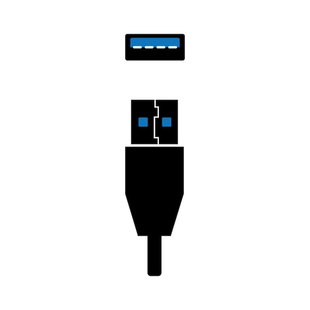 diseño de logotipo de la plantilla de ilustración vectorial del icono usb