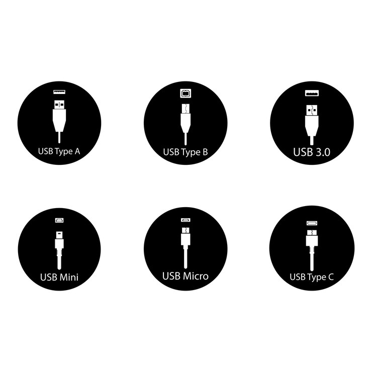 Vector diseño de logotipo de la plantilla de ilustración vectorial del icono usb