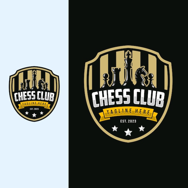 Diseño de logotipo de plantilla de ilustración vectorial de logotipo de ajedrez para club de ajedrez