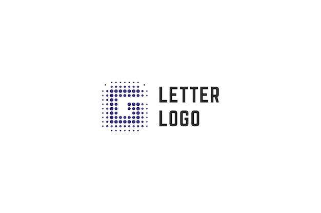 Diseño de logotipo de plantilla con la letra G y efecto de desvanecimiento original