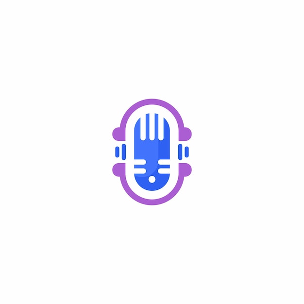 Vector diseño de logotipo de plantilla de logotipo de micrófono de podcast