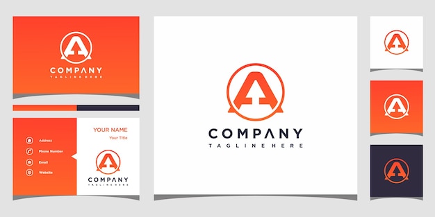 Un diseño de logotipo con plantilla de tarjeta de visita Vector Premium