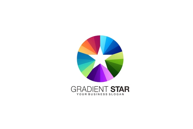 diseño del logotipo de la plantilla de vector de círculo y estrella de gradiente