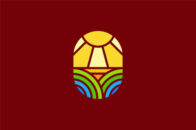 Vector diseño de logotipo de plantilla de vector de sol y tierra