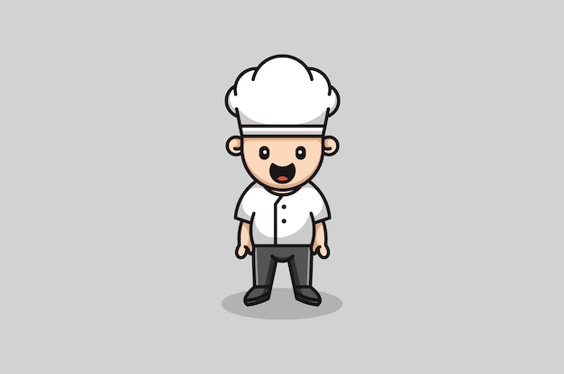 Diseño de logotipo de plantilla vectorial de chef lindo