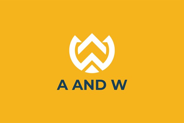 Diseño de logotipo de la plantilla vectorial de la letra a y w