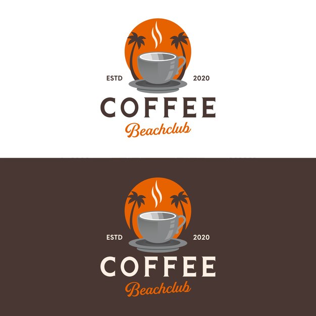 Diseño de logotipo de playa de café