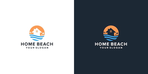 Diseño de logotipo de playa en casa