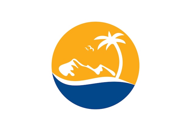 Diseño de logotipo de playa Concepto de diseño vectorial