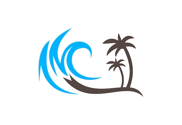 Diseño de logotipo de playa Concepto de diseño vectorial