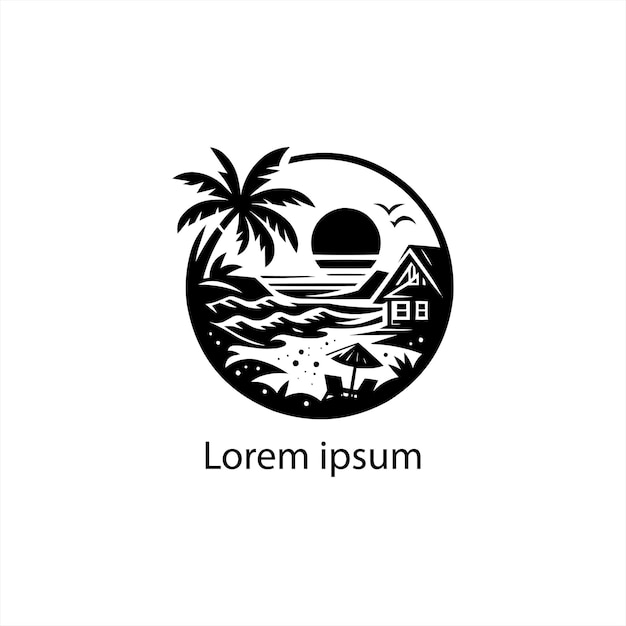 un diseño de logotipo de playa para la marca