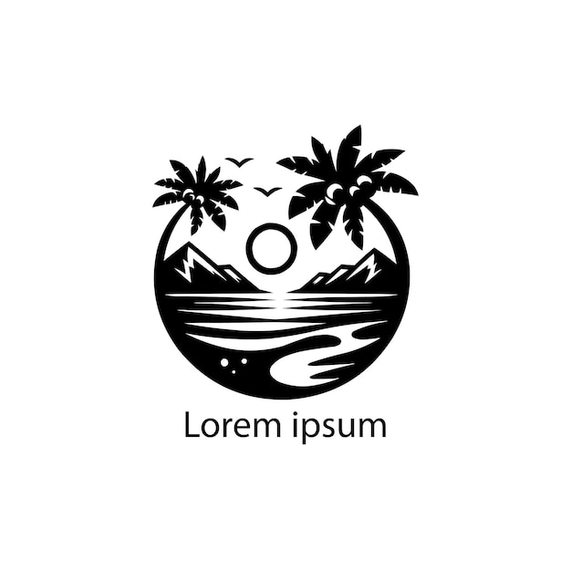 un diseño de logotipo de playa para la marca