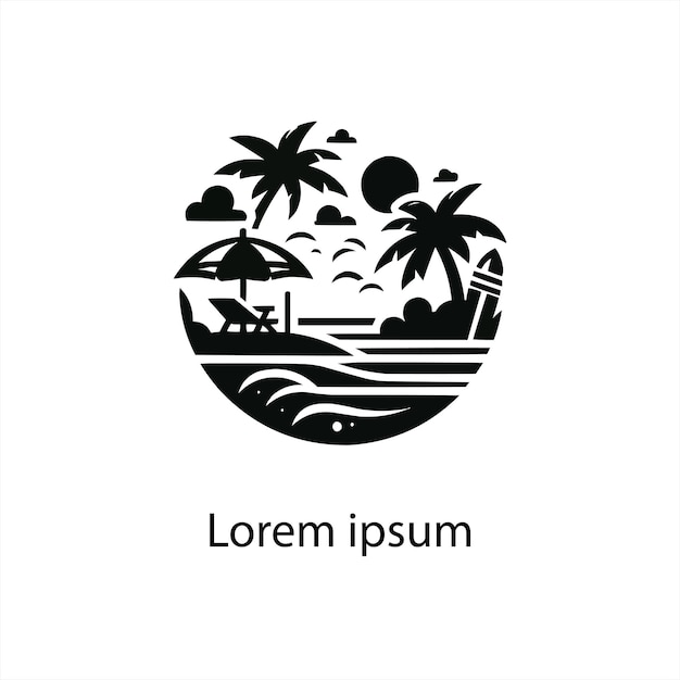 un diseño de logotipo de playa para la marca