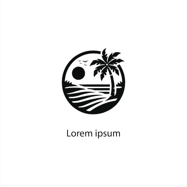 un diseño de logotipo de playa para la marca