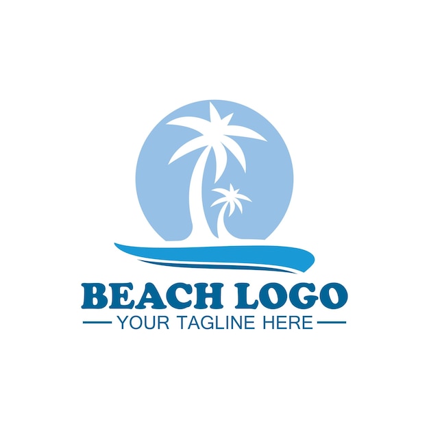 Diseño de logotipo de playa Vector plantilla