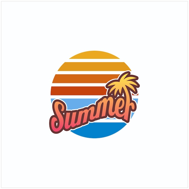 Diseño de logotipo de playa de verano