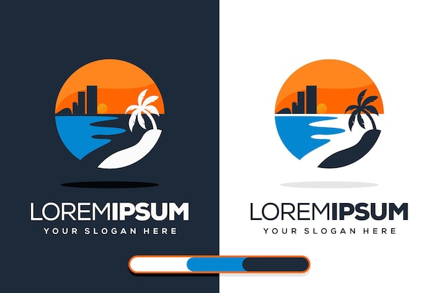 diseño de logotipo de playa