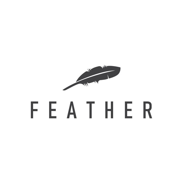 diseño de logotipo de pluma de animal con silueta negra minimalista concepto símbolo de marca de producto e ilustración plantilla