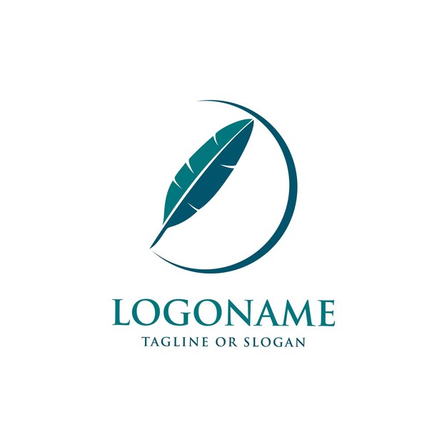 Diseño de logotipo de pluma Icono de pluma idea creativa Diseño de logotipo relacionado con escritor autor bufete de abogados abogado o educación