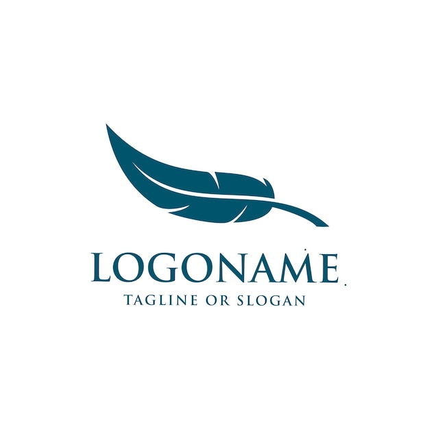 Diseño de logotipo de pluma Icono de pluma idea creativa Diseño de logotipo relacionado con escritor autor bufete de abogados abogado o educación