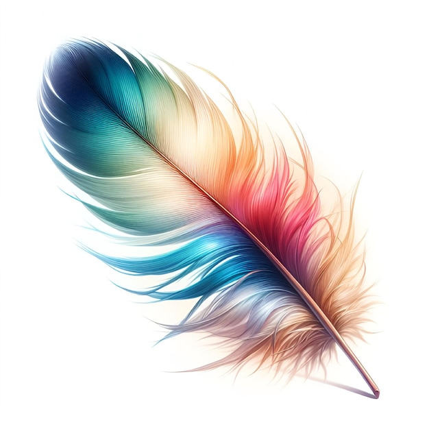 Vector diseño de logotipo de plumas coloridas vectoriales