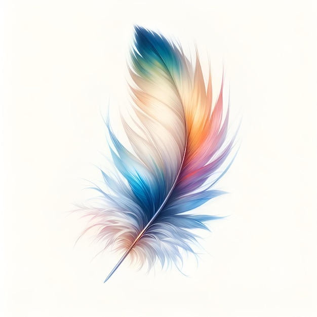 Diseño de logotipo de plumas coloridas vectoriales