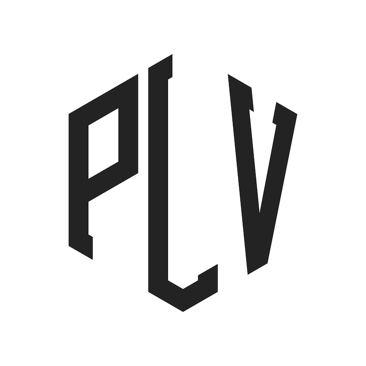 Vector diseño del logotipo plv letra inicial plv monograma logotipo con forma de hexágono