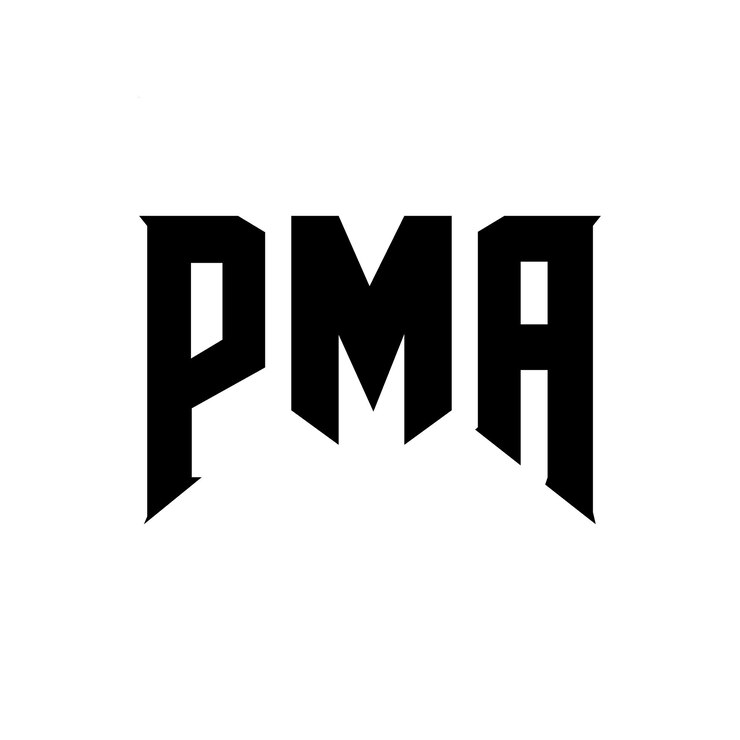 Vector diseño de logotipo de pma para una empresa de tecnología pma diseño de logotipo pma combinación de colores blanco y negro pma logotipo vector pma diseño pma icono pma alfabeto pma tipografía logotipo diseño