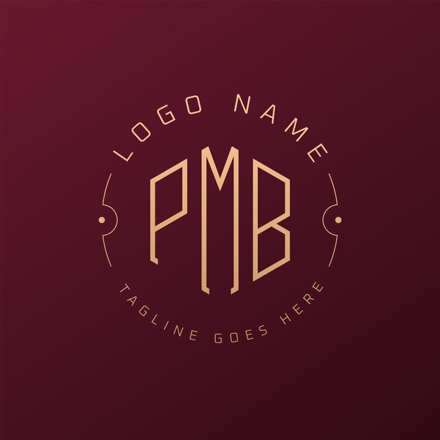 Diseño de logotipo de PMB de lujo Letra elegante PMB Monograma Logotipo minimalista Poligono Modelo de diseño de logotipo PMB