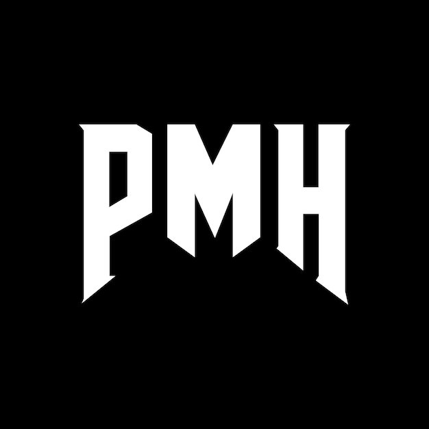 Diseño de logotipo de PMH para una empresa de tecnología Diseño del logotipo PMH combinación de colores blanco y negro Logotipo PMH vector PMH diseño Icono PMH alfabeto PMH tipografía Diseño del Logotipo