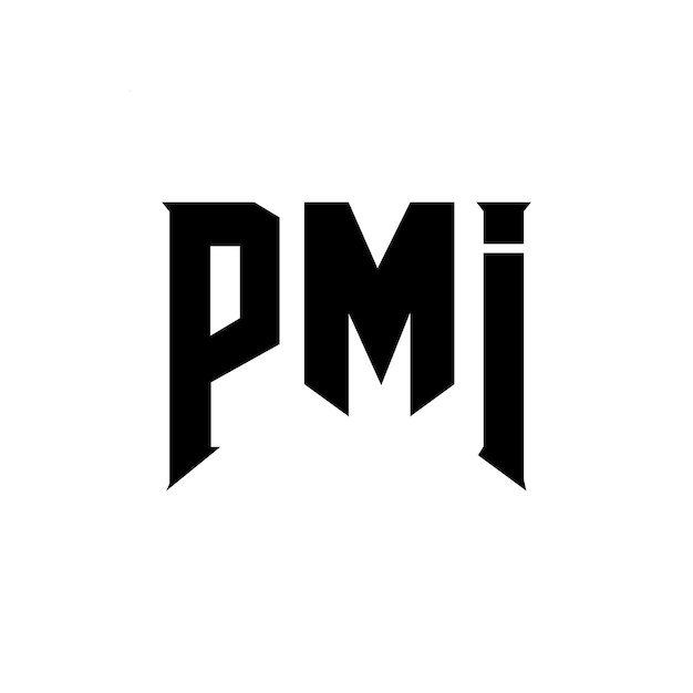 Diseño de logotipo de PMI para empresas tecnológicas PMI diseño de logotipo PMI combinación de colores blanco y negro PMI logotipo vector PMI diseño PMI icono PMI alfabeto PMI tipografía