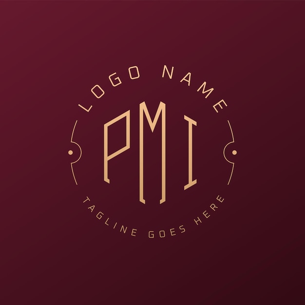 Diseño de logotipo de PMI de lujo Letra elegante PMI Monograma Logotipo minimalista Poligono PMI Estampa de diseño de logotipo