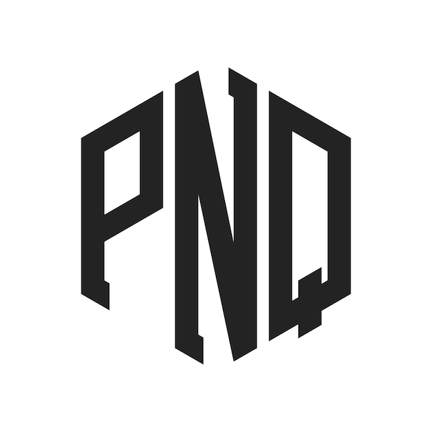 Diseño del logotipo PNQ Letra inicial PNQ Monograma Logotipo con forma de hexágono