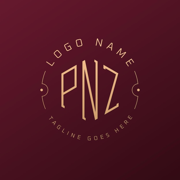 Diseño de logotipo de PNZ de lujo Letra elegante PNZ Monograma Logotipo minimalista Poligono plantilla de diseño de logotipo PNZ