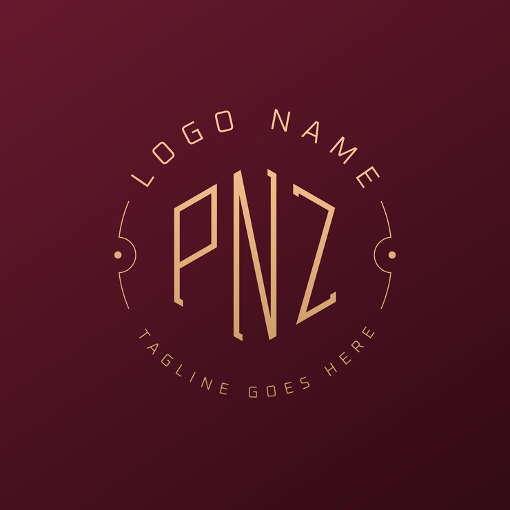 Vector diseño de logotipo de pnz de lujo letra elegante pnz monograma logotipo minimalista poligono plantilla de diseño de logotipo pnz