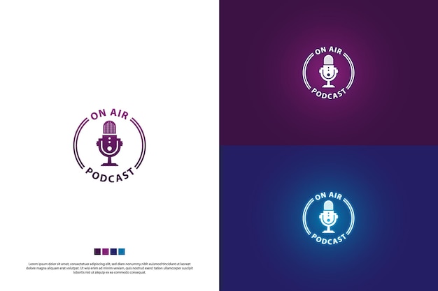 Diseño de logotipo de podcast en el aire