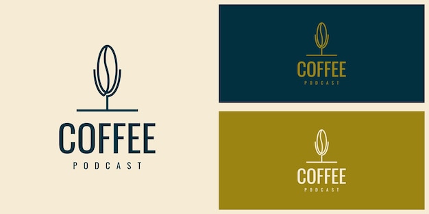 Diseño de logotipo de podcast de café