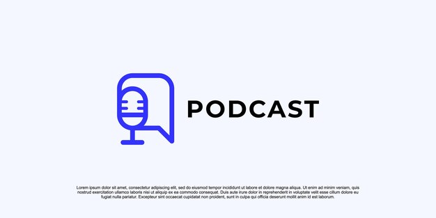 Diseño del logotipo del podcast de chat de burbujas
