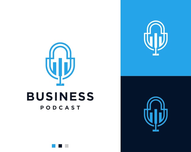 Diseño de logotipo de podcast financiero empresarial