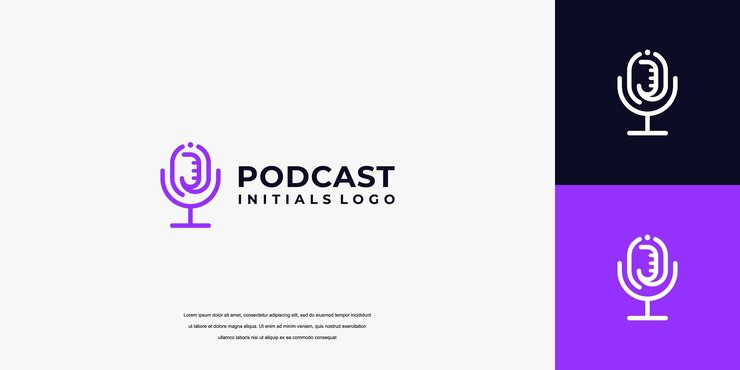 Diseño del logotipo del podcast La letra J plantilla de diseño del logotipio del podcast