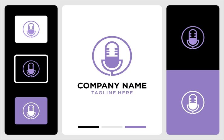 Vector diseño de logotipo de podcast simple