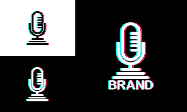 Vector diseño de logotipo de podcast único memorable