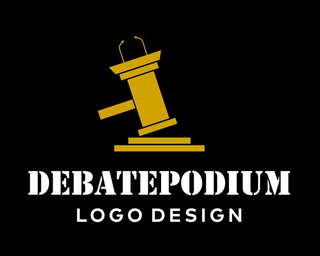 Diseño de logotipo de podio de debate simple geométrico